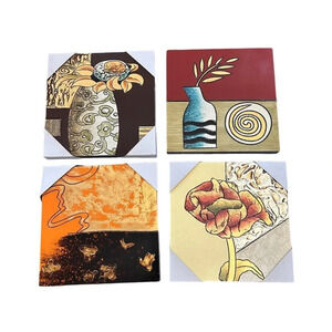 Wooden Decor Flower Wall Art 4 Pieces brand new